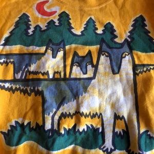 Vintage batik wolf print sweatshirt